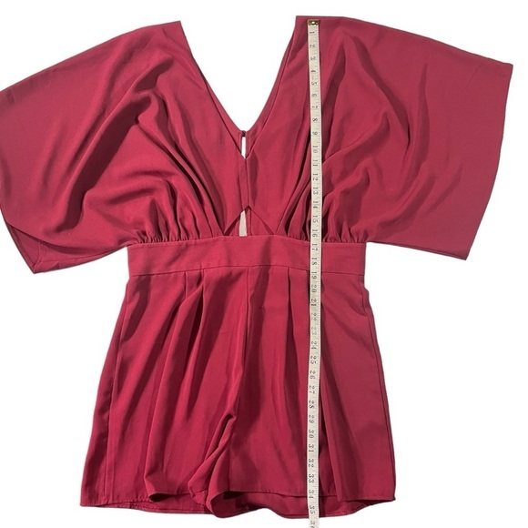 ASOS Bordeaux Kimono Sleeve Cutout Romper sz 12 - Picture 8 of 13